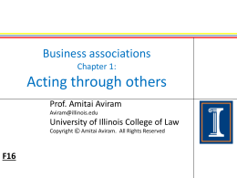 Business associations 1: Acting through others