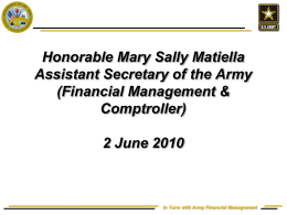 Honorable Mary Sally Matiella Assistant Secretary