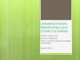University/Industry Relationships and Conflict of Interest