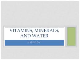 Vitamins, Minerals, and Water - Santa Fe Family and Consumer