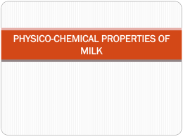 physico-chemical properties of milk