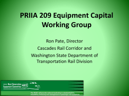 209 Equipment Capital Working Group Report