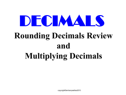 decimals - Math On Monday