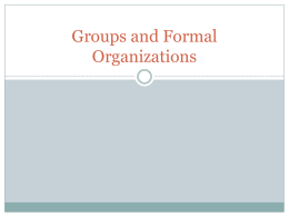 3.04 Groups and Formal Organizations