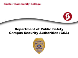 Campus Security Authorities (CSA)