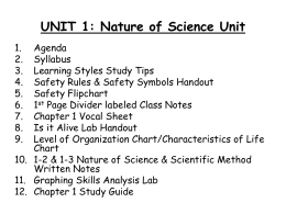 UNIT 1: Nature of Science Unit