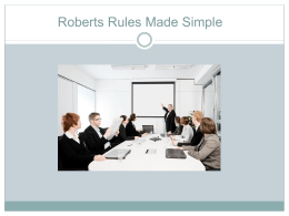 Roberts Rules Made Simple