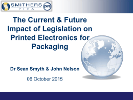 Impact of Legislation on Printed Electronics for Packaging