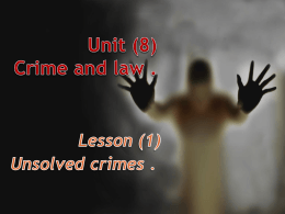 Unit (8) Crime and law . Lesson (1)