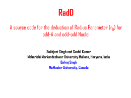 RadD A source code for the deduction of Radius Parameter (r0) for
