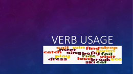 verb usage - Laurel County Schools