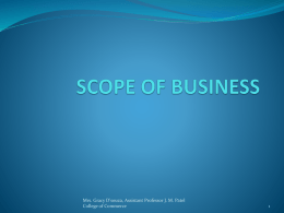 scope of business - Jashbhai Maganbhai Patel College of Commerce