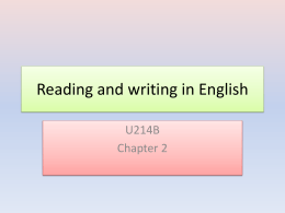 Reading and writing in English