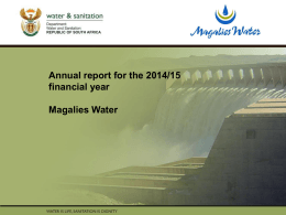 Annual report for the 2014/15 financial year Magalies Water