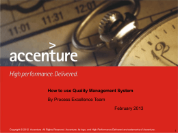 QMS Demo - Accenture
