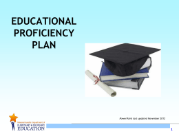 Educational Proficiency Plan PowerPoint