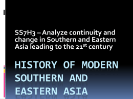 Notes - Modern Southern and Eastern Asia