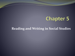 Reading and Writing in Social Studies