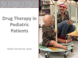 Drug Therapy in Pediatric Patients