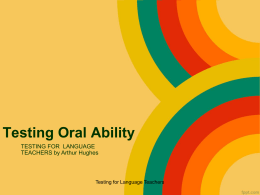 Testing Oral Ability