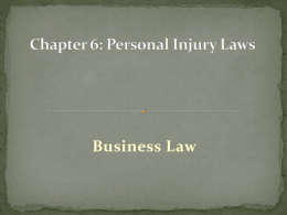 Chapter 6: Personal injury laws
