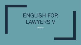 English for lawyers v
