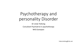 Psychotherapy and Personality Disorder