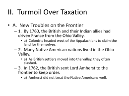 II. Turmoil Over Taxation
