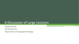 A Discussion of Large Lectures