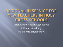 Regional In-service for New Teachers in Holy Cross Schools