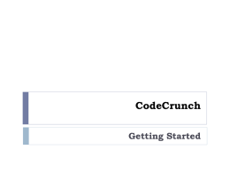 Introduction to CodeCrunch