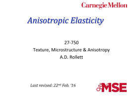 Anisotropy, part 1, Anisotropic Elasticity