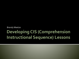 Developing CIS Lessons