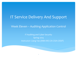 IT Services Delivery And Support Week Ten