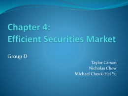 Chapter 4:Efficient Securities Market