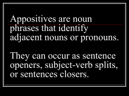 Appositives_are_noun.. - Introducing Adam Morton