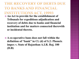 Recovery Through Debt Recovery Tribunals