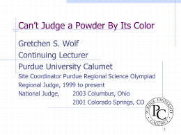 Can*t Judge a Powder - RTMS Science Olympiad