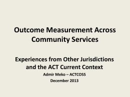 Outcome Measurement Across Community Services