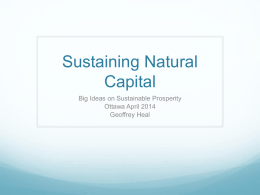 Sustaining Natural Capital