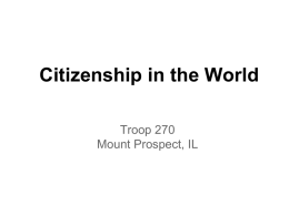 Citizenship in the World - BSA Troop 270 Mount Prospect, IL