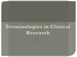 Terminologies in Clinical Research
