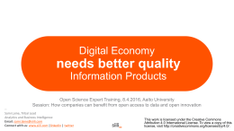 Digital Economy need better quality Information