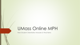 UMass Amherst MPH-PHP