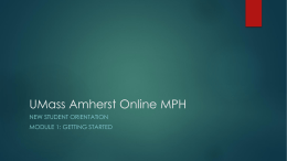 UMass Amherst Online MPH