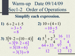 Sec 1-3 Exploring Real Numbers