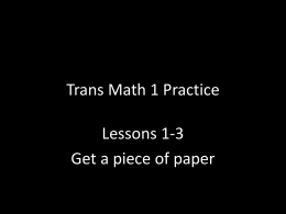Trans Math 1 Practice