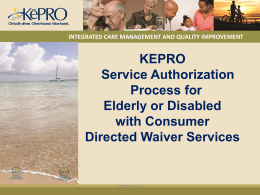 EDCD Waiver Service Authorization