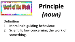Word of the Week - Principle