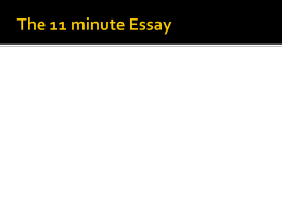 11 Minutes Essay Quickwrite